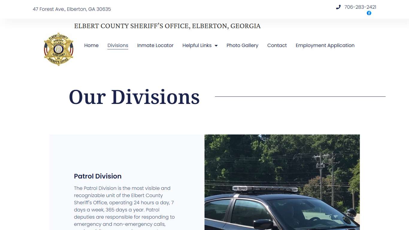 Divisions – Elbert County Sheriff's Office