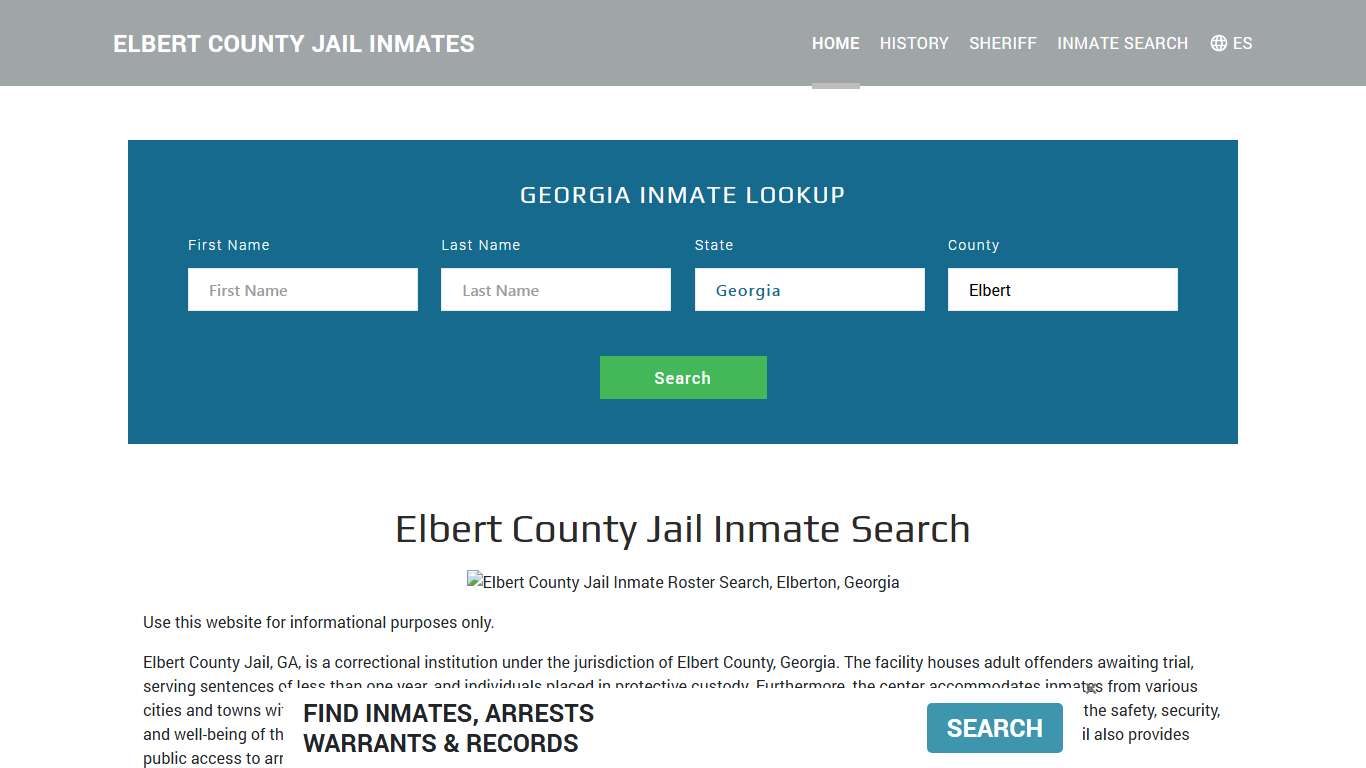 Elbert County Jail Inmate Roster Lookup, Elberton, GA